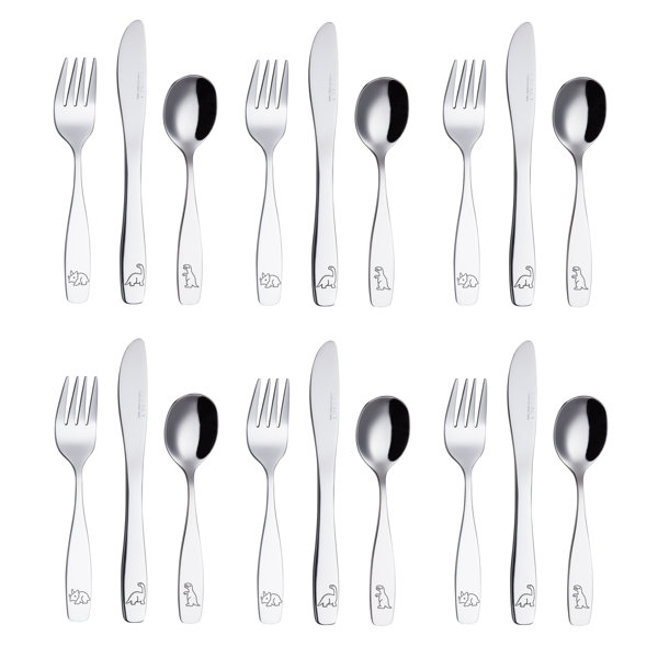 Exzact Childrens Cutlery Set 18Pcs Stainless Steel Kids Cutlery/Toddler